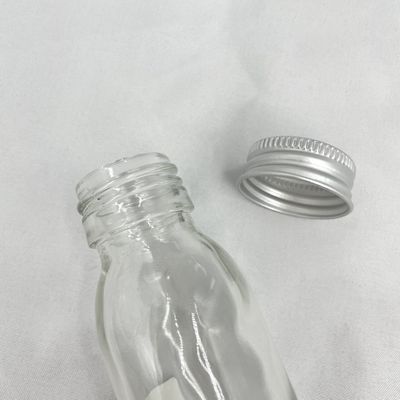 Non Spill Skin Care Cosmetic Packaging 60ml Glass Bottle With Aluminum Cap