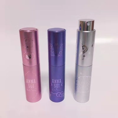 10ML Aluminum Shell Embossed Screw Perfume Spray Bottle Refill Luxury Design