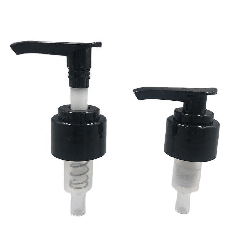 PE 24mm Dispenser Pump 28mm Black Lotion Smooth Closure For Hand Sanitizer