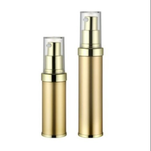 20ml Airless Pump Bottle Gold Single Wall UV Proof Refillable Offset Printing