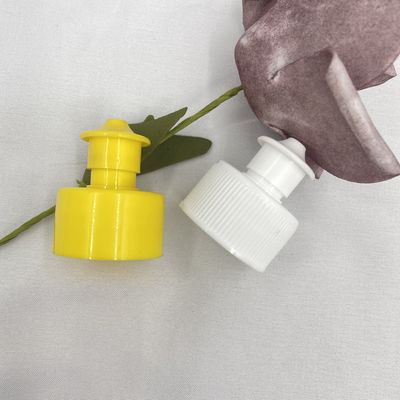 درپوش بطری زرد فشار PP 24/410 28/410 نمونه رنگ سفارشی تایید شده است