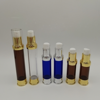 Lotion Actuator 15ml, 20ml, 30ml متالایز شده برای سرم لوسیون بطری پلاستیکی بدون هوا